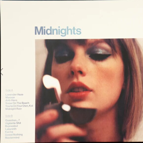 Signed Taylor Swift Midnights Vinyl Moonstone Blue Edition - Picture 1 of 2